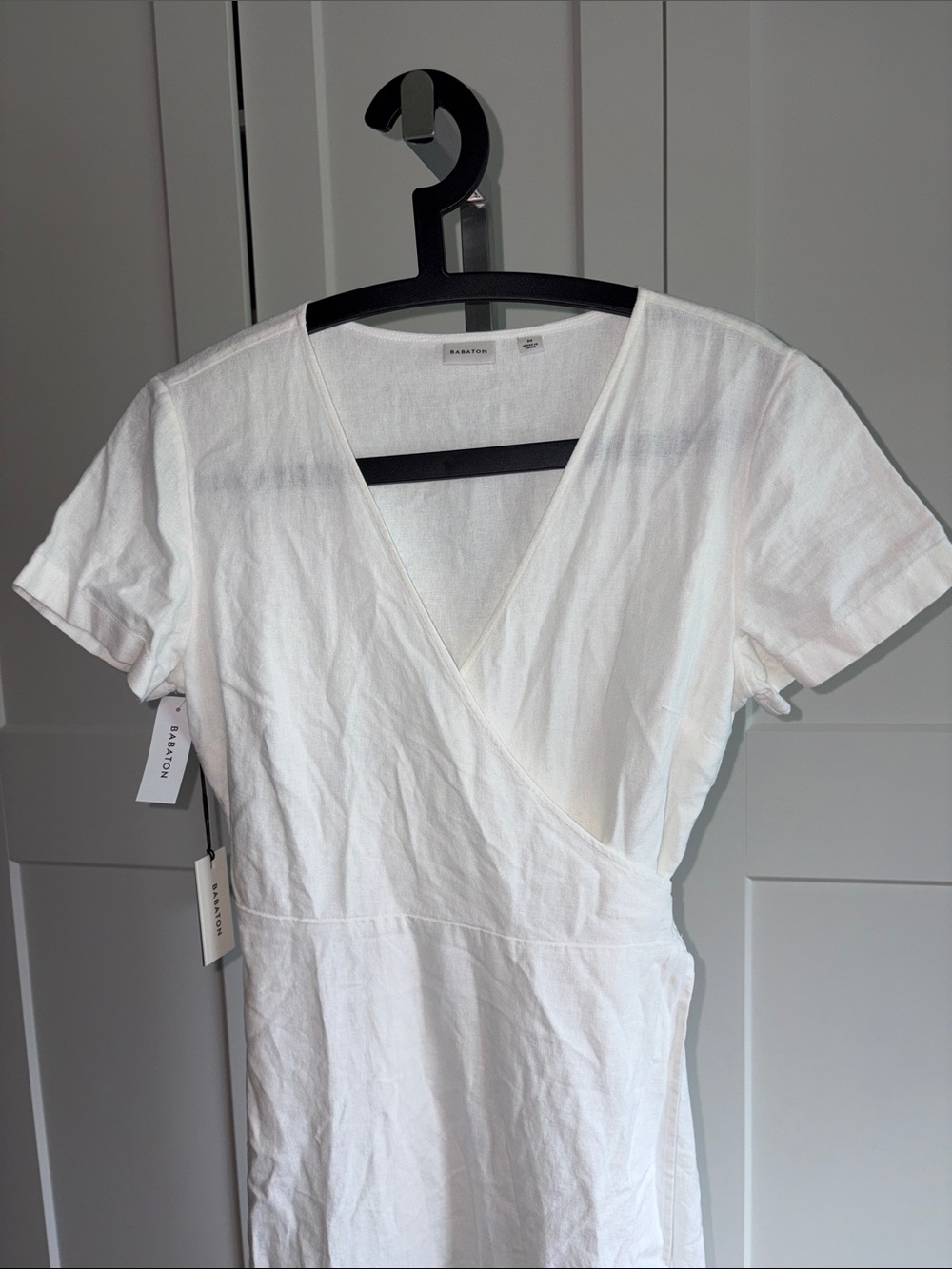 Aritzia Linen Wrap Midi Dress - White - Picture 7 of 11